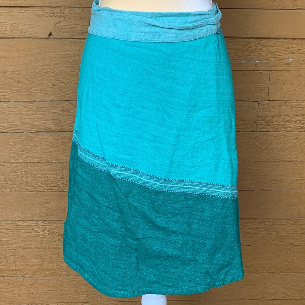 Guatemalan teal wrap skirt